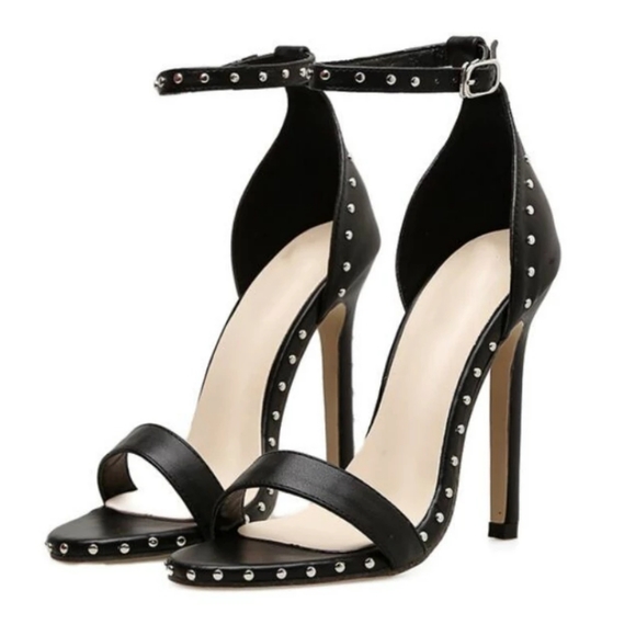 Buckle Stiletto Shoes, Women Shoes Rivet High Heel Sandals 35-42, gift for her - Picture 2 of 11